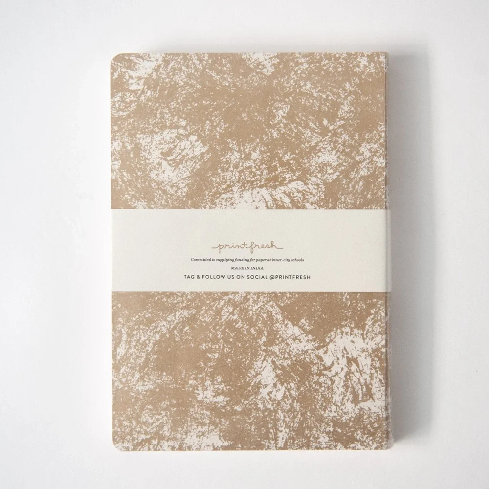 Print Fresh Softcover Lined Journal in Gold & White